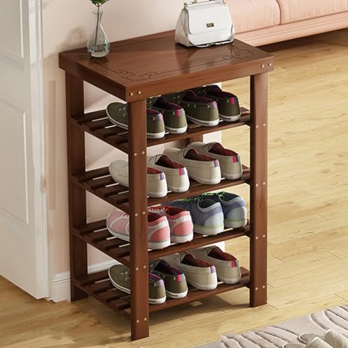 Stilvolle Schuhregal Bank aus Holz – Eingangsaufbewahrung für Flur und Wohnzimmer, platzsparendes Design (50 x 26,5 x 79 cm) – perfekt für Schuhe und Accessoires von Generisch