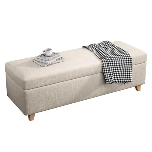 Stilvolle Sitzhocker aus Baumwolle und Leinen, 90 cm, für Wohnzimmer, Eingangsbereich, Schlafzimmer, funktionale Sitzgelegenheit und stilvoller Organizer, Weiß Stilvolle Sitzhocker aus Baumwolle und Leinen, 90 cm, für Wohnzimmer, Eingangsbereich, Schlafzimmer, funktionale Sitzgelegenheit und stilvoller Organizer, Weiß von Generisch