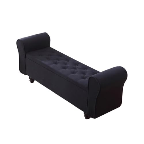 Stilvolle multifunktionale schwarze Bank – großer Bettkasten, Sofa-Hocker und Schuhschrank für Kleidung, Accessoires und Nizing – perfekt als Schlafzimmerdekoration von Generisch