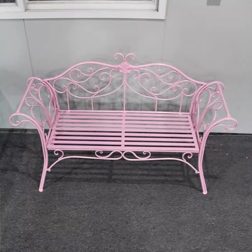 Stilvolle wetterfeste Gartenbank aus Metall für 2–3 Personen, 400 kg Kapazität, perfekte Outdoor-Terrassenmöbel für Hinterhof, Rasen, Veranda und Weg von Generisch