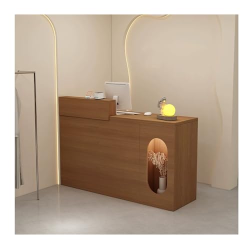 Stilvoller, moderner Empfangstisch mit LED-Beleuchtung und Stauraum, Thekentisch für Büro, Empfangsbereich (99,8 x 49,8 cm), elegante Möbel für professionelle Räume von Generisch