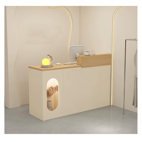 Stilvoller, moderner Empfangstisch mit LED-Beleuchtung und Stauraum, kompakter Bürotisch (L x B x H): 80 x 50 cm, perfekt für Empfangsbereiche im Büro von Generisch