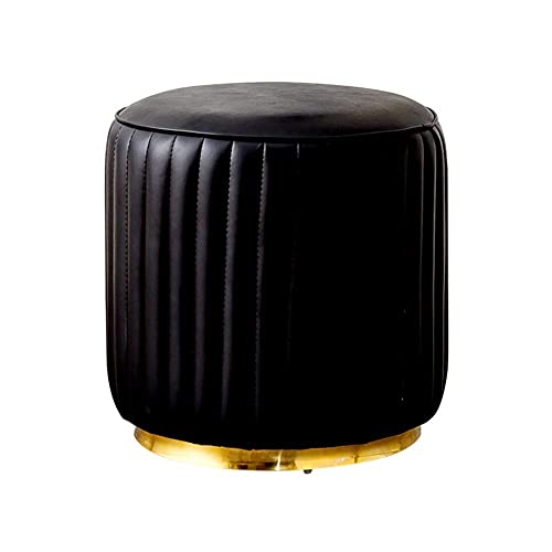 Stilvoller, moderner runder Lederhocker – gepolsterter Fußhocker mit goldfarbenem Sockel, vielseitiger Würfelhocker für Sofa/Couchtisch, Größen S 33 x 35 cm und L 42 x 43 cm, erhältlich in Grau und Stilvoller, moderner runder Lederhocker – gepolsterter Fußhocker mit goldfarbenem Sockel, vielseitiger Würfelhocker für Sofa/Couchtisch, Größen S 33 x 35 cm und L 42 x 43 cm, erhältlich in Grau und von Generisch