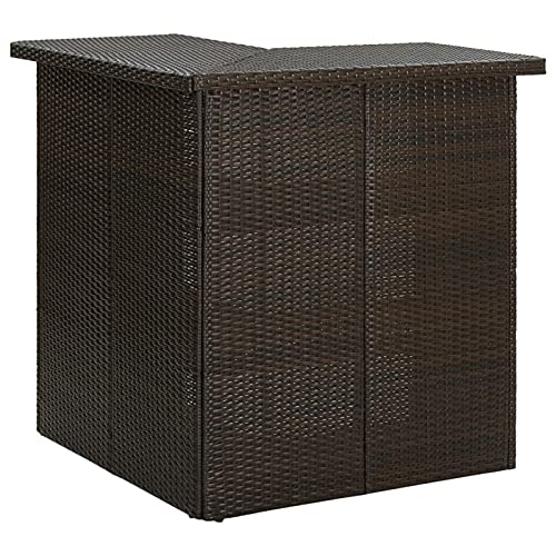 Stilvoller Bartisch Ecktisch 100x50x105cm - Robuster Polyrattan Outdoor Esstisch Moderne Küche & Gartenmöbel Eleganter Terrassentisch für Zuhause von Generisch
