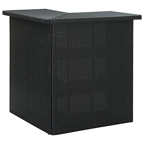 Stilvoller Eck-Bartisch schwarz 100x50x105cm Polyrattan Outdoor Esstisch Moderner Küchentisch Gartenmöbel Perfekter Terrassentisch für Zuhause & Outdoor Stilvoller Eck-Bartisch schwarz 100x50x105cm Polyrattan Outdoor Esstisch Moderner Küchentisch Gartenmöbel Perfekter Terrassentisch für Zuhause & Outdoor von Generisch