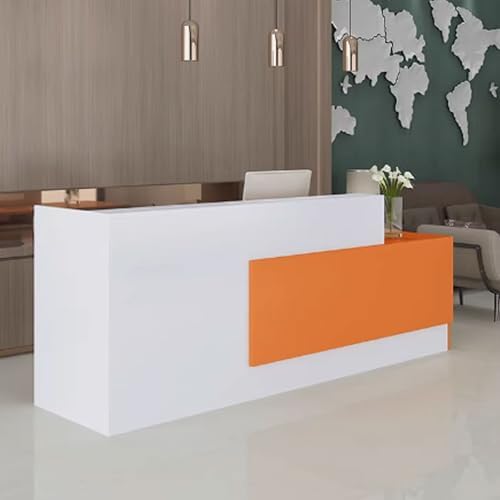 Stilvoller Empfangstisch für Büro und Salon, Holzarbeitsplatz für Verkaufsgeschäfte und Empfangsbereiche, modernes Finish und funktionales Design Stilvoller Empfangstisch für Büro und Salon, Holzarbeitsplatz für Verkaufsgeschäfte und Empfangsbereiche, modernes Finish und funktionales Design von Generisch