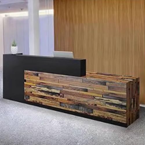 Stilvoller Empfangstisch für Büro und Salon, aus Holzwerkstoff, perfekt für Einzelhandelsräume und Empfangsbereiche, modernes Design und Finish von Generisch