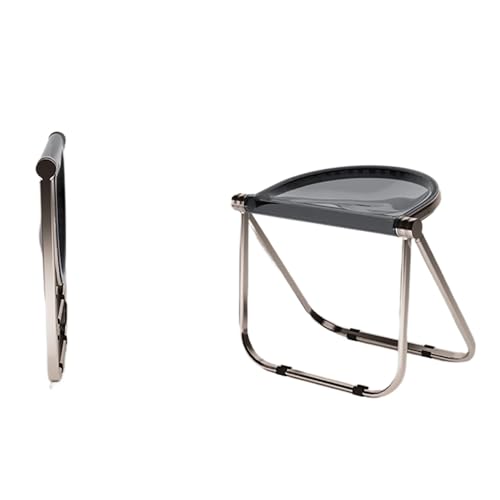 Stilvoller Klappstuhl - Leichter Barhocker aus Acryl für Wohnzimmer, Café, Balkon & Garten - Platzsparendes, tragbares Design in Grau von Generisch
