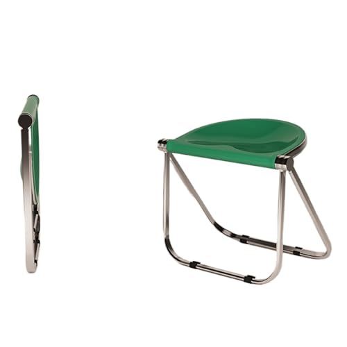 Stilvoller Klappstuhl - Leichter Barhocker aus Acryl für Wohnzimmer, Café, Balkon & Garten - Platzsparendes Design in Grün - Tragbar & Schön von Generisch