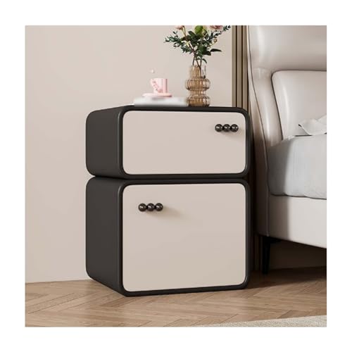 Stilvoller Nachttisch aus Massivholz mit Beinen – Moderner Beistelltisch mit Schubladen und offenem Regal, ideal für Schlafzimmer- und Wohnzimmermöbel, platzsparendes Design von Generisch