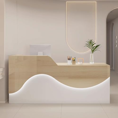Stilvoller Salon-Empfangstisch mit Schubladen und LED-Lichtstreifen – perfekter Bürotisch mit Stauraum für kleine Unternehmens-Rezeption Stilvoller Salon-Empfangstisch mit Schubladen und LED-Lichtstreifen – perfekter Bürotisch mit Stauraum für kleine Unternehmens-Rezeption von Generisch