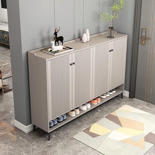 Stilvoller Schuhschrank, stapelbar, Schuhregal für Eingangsbereich und Außenbereich, multifunktional, mit Trennwand, langlebig und platzsparend von Generisch