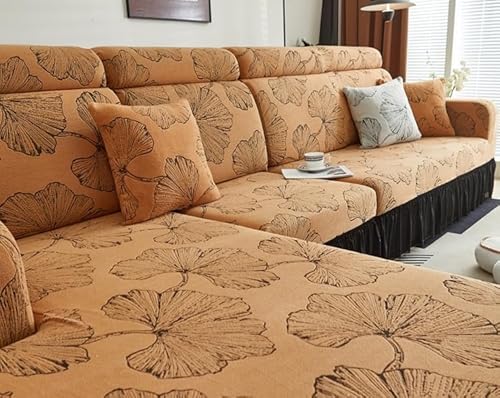 Stilvoller Stretch-Sofabezug mit Rüschenrock, universeller elastischer Couch-Schonbezug, waschbar, 4-Sitzer-Möbelschutz (200250 cm), robuster Sofabezug für Wohnzimmer von Generisch