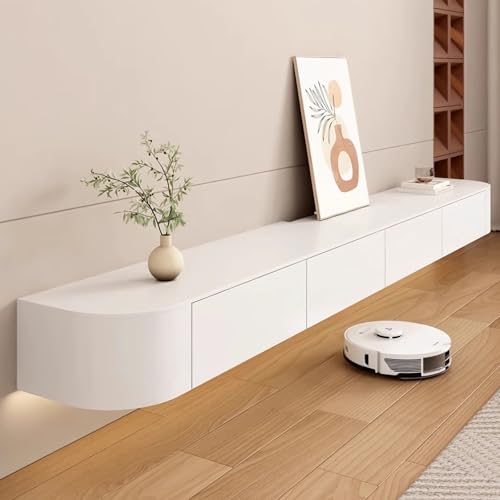 Stilvoller TV-Schrank zur Wandmontage, 200 cm, TV-Ständer aus Holz mit Stauraum für Wohnzimmer und Schlafzimmer, moderne weiße TV-Konsolenmöbel Stilvoller TV-Schrank zur Wandmontage, 200 cm, TV-Ständer aus Holz mit Stauraum für Wohnzimmer und Schlafzimmer, moderne weiße TV-Konsolenmöbel von Generisch