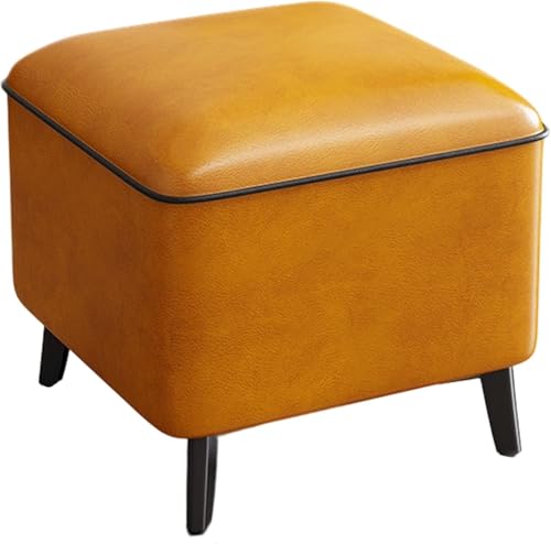Stilvoller orangefarbener Lederhocker – vielseitige würfelförmige Fußstütze, Bank für Wohnzimmer, Schlafzimmer, Büro und Eingangshalle, perfekter Schuhwechselhocker Stilvoller orangefarbener Lederhocker – vielseitige würfelförmige Fußstütze, Bank für Wohnzimmer, Schlafzimmer, Büro und Eingangshalle, perfekter Schuhwechselhocker von Generisch