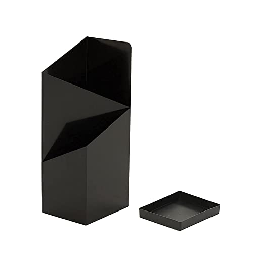 Stilvoller weißer Schirmständer, geometrisches Design, stabile Orga für den Eingangsbereich, mit abnehmbarer Abtropfschale, 25 x 20 x 60 cm, ideal für Zuhause und Büro, platzsparende Lösung von Generisch