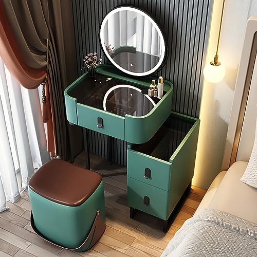 Stilvoller weißer Schminktisch mit einstellbarer Helligkeit, Schminkspiegel, Schminktisch aus Holz mit Schubladen, perfekt für Mädchen und Frauen im Schlafzimmer & Ankleidezimmer Stilvoller weißer Schminktisch mit einstellbarer Helligkeit, Schminkspiegel, Schminktisch aus Holz mit Schubladen, perfekt für Mädchen und Frauen im Schlafzimmer & Ankleidezimmer von Generisch