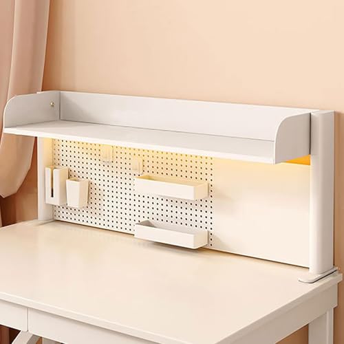 Stilvolles, multifunktionales Schreibtischregal aus Metall, weißes Büro-Bücherregal für Zuhause und Büro, 78,7 x 63,5 cm, Aufbewahrungslösung für einen individuellen Arbeitsplatz und effiziente von Generisch