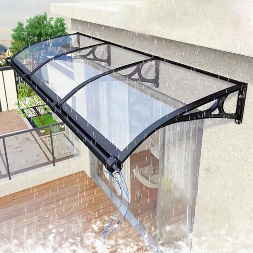 Stilvolles Vordach für den Außenbereich, mit Aluminiumhalterung und Polycarbonat-Abdeckung, UV-Regen- und Schneeschutz für Eingangsbereich und Fenster, Dekoration, eleganter Outdoor-Unterstand von Generisch