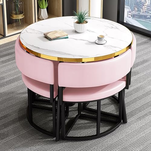 Stilvolles rosa Esstisch-Set für Büro Empfang & Zuhause - Vielseitiger Freizeittisch für Wohnzimmer, Küche, Bar, Balkon, Schlafzimmer, Bibliothek & Billardhalle Stilvolles rosa Esstisch-Set für Büro Empfang & Zuhause - Vielseitiger Freizeittisch für Wohnzimmer, Küche, Bar, Balkon, Schlafzimmer, Bibliothek & Billardhalle von Generisch
