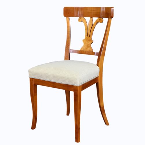 Stilwohnen Biedermeier Stuhl - original Nachbau aus Echtholz Kirsche | Schreinerei - Handarbeit | Esszimmer-Stuhl Esstischstuhl aus massivem Kirschbaum-Holz | Federkern-Polsterung | Mit Schnitzerei Stilwohnen Biedermeier Stuhl - original Nachbau aus Echtholz Kirsche | Schreinerei - Handarbeit | Esszimmer-Stuhl Esstischstuhl aus massivem Kirschbaum-Holz | Federkern-Polsterung | Mit Schnitzerei von Generisch