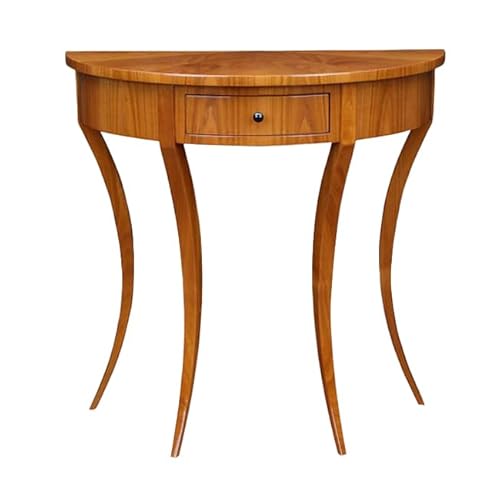 Stilwohnen Halbrunder Biedermeier Beistelltisch aus Kirschholz | Originalnachbau als hochwertige Handarbeit | Kirschbaum Massivholz und Echtholz-Furnier | Wandtisch Schminktisch mit Schublade Stilwohnen Halbrunder Biedermeier Beistelltisch aus Kirschholz | Originalnachbau als hochwertige Handarbeit | Kirschbaum Massivholz und Echtholz-Furnier | Wandtisch Schminktisch mit Schublade von Generisch