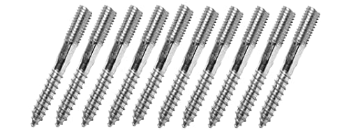 Stockschrauben M5x50-10 Stück - Edelstahl V2A Rostfrei mit Innensechskant - Schraubstifte - Holzschrauben (10 Stück M5x50 (mit Innensechskant)) von Generisch