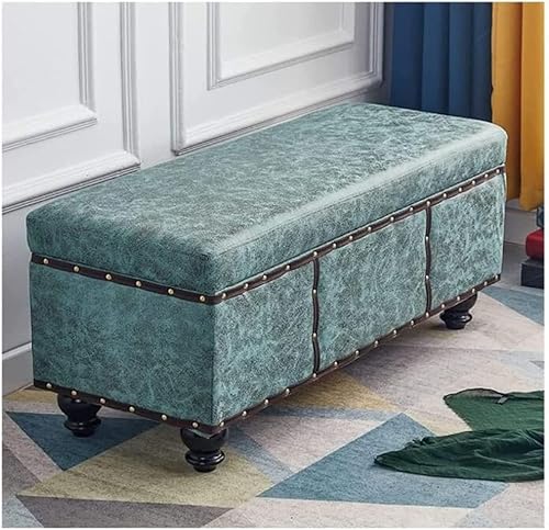 Stoff-getuftete, gepolsterte Aufbewahrungs-Ottomane mit Massivholzbeinen, multifunktionaler Fußhocker und Couchtisch für Wohnzimmer Stoff-getuftete, gepolsterte Aufbewahrungs-Ottomane mit Massivholzbeinen, multifunktionaler Fußhocker und Couchtisch für Wohnzimmer von Generisch