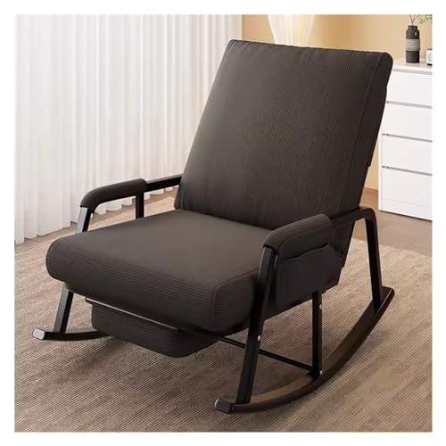 Stoffgepolsterter Schaukelstuhl mit verstellbarer Fußstütze – bequemer Akzentstuhl mit Armlehnen und Gleitdesign Stoffgepolsterter Schaukelstuhl mit verstellbarer Fußstütze – bequemer Akzentstuhl mit Armlehnen und Gleitdesign von Generisch
