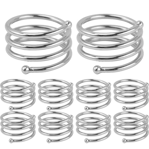 Stoffserviettenringe – moderne Serviettenringe | 10 x Taschentuch-Metallhalter für Thanksgiving, Hochzeiten, formelle Anlässe, Esszimmer, Bauernhaus Stoffserviettenringe – moderne Serviettenringe | 10 x Taschentuch-Metallhalter für Thanksgiving, Hochzeiten, formelle Anlässe, Esszimmer, Bauernhaus von Generisch
