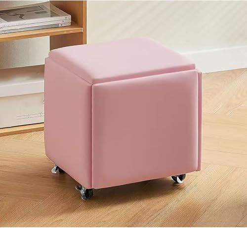 Stool Cube, 5 in 1 Nesting Ottoman Cube Chair, Removable Ottomane, Living Room Bedroom Rolling Chair with Swivel Casters, Stackable Sofa Chair Stool for Living Room, Bedroom, Dining Room Stool Cube, 5 in 1 Nesting Ottoman Cube Chair, Removable Ottomane, Living Room Bedroom Rolling Chair with Swivel Casters, Stackable Sofa Chair Stool for Living Room, Bedroom, Dining Room von Generisch