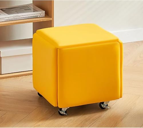 Stool Cube, 5 in 1 Nesting Ottoman Cube Chair, Removable Ottomane, Living Room Bedroom Rolling Chair with Swivel Casters, Stackable Sofa Chair Stool for Living Room, Bedroom, Dining Room Stool Cube, 5 in 1 Nesting Ottoman Cube Chair, Removable Ottomane, Living Room Bedroom Rolling Chair with Swivel Casters, Stackable Sofa Chair Stool for Living Room, Bedroom, Dining Room von Generisch