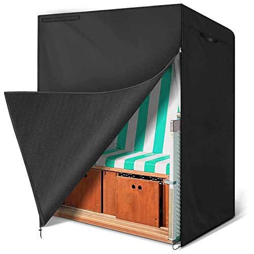 Strandkorb Schutzhülle winterfest, Strandkorbhülle wetterfest 135x105x175/140cm, 210D Oxford Gewebe Wasserdicht Winddicht Staubdicht UV-beständig Abdeckhaube für Strandkorb von Generisch