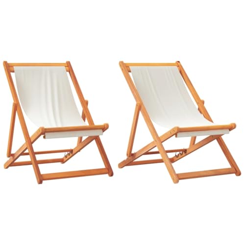 Strandkorb klappbar 2er Set creme weiß Stoff von Generisch