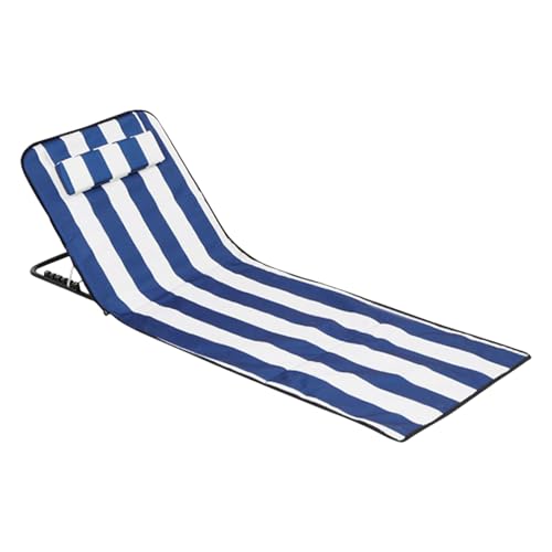 Strandstuhl – Klappbarer Sonnenstuhl, leichter neigbarer Sitz | tragbar mit Rückenmatte für den Garten an Bord des Pools, für das Meer für Picknick, Reisen, Picknick, für die F Strandstuhl – Klappbarer Sonnenstuhl, leichter neigbarer Sitz | tragbar mit Rückenmatte für den Garten an Bord des Pools, für das Meer für Picknick, Reisen, Picknick, für die F von Generisch