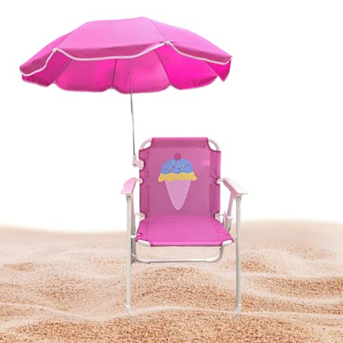 Strandstuhl für Kinder mit integriertem Sonnenschirm, klappbarer Strandstuhl mit Sonnenschirm für den Außenbereich, stabile Basis, für Reisen, Garten, Pool, Picknick im Freien Strandstuhl für Kinder mit integriertem Sonnenschirm, klappbarer Strandstuhl mit Sonnenschirm für den Außenbereich, stabile Basis, für Reisen, Garten, Pool, Picknick im Freien von Generisch