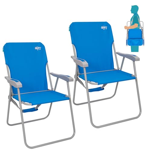 Strandstuhl klappbar Leicht Tragbar Gartenstuhl mit Armlehne Stabiler Hohe Rückenlehne Campingstuhl für Outdoor Angeln Festival von Generisch