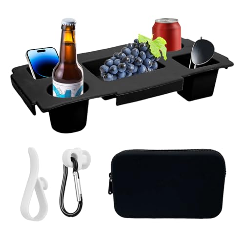 Strandtaschen-Topper-Tablett, EVA-Becher, Snack-Tablett, 47,7 cm, schnelle Einrichtung und multifunktionaler Organizer, Telefonständer für Sommer, Picknick, Familienausflüge, Studenten, Schulausflüge von Generisch