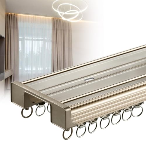 Strapazierfähige, doppelt verbundene Deckenvorhangschiene für stabile Raumteiler, Wohnmobile und Erkerfenster-Anwendungen Strapazierfähige, doppelt verbundene Deckenvorhangschiene für stabile Raumteiler, Wohnmobile und Erkerfenster-Anwendungen von Generisch
