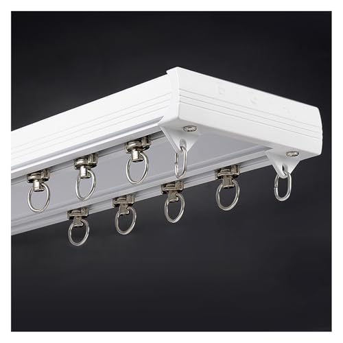 Strapazierfähige, durchgehende, geräuschlose Doppel-Vorhangschiene, Deckenstange aus Legierung für sanftes Gleiten, einfache Installation, ideal für Raum- und Raumteilung Strapazierfähige, durchgehende, geräuschlose Doppel-Vorhangschiene, Deckenstange aus Legierung für sanftes Gleiten, einfache Installation, ideal für Raum- und Raumteilung von Generisch