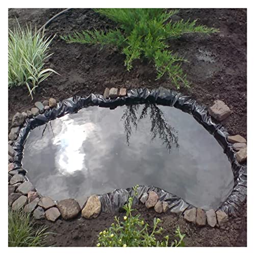 Strapazierfähige, verstärkte HDPE-Teichfolie, wasserdichte schwarze Folie für Gartenwasserspiele, Bäche und Teiche (Größe: 9 x 10 m), robuste Outdoor-Nutzung von Generisch