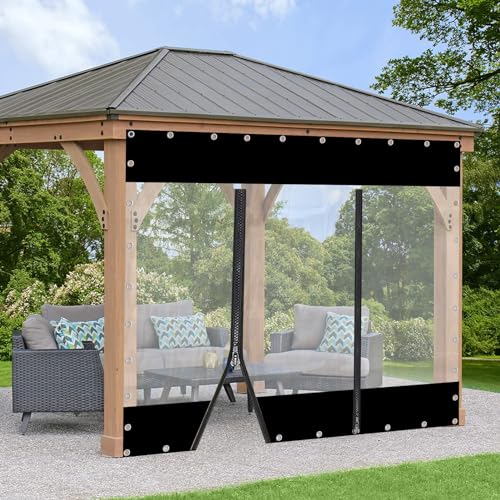 Strapazierfähige, wasserdichte, transparente PVC-Vorhänge mit Reißverschluss, wetterfeste Anti-Aging-Isolierung, schwarz, 5 x 3,5 m Strapazierfähige, wasserdichte, transparente PVC-Vorhänge mit Reißverschluss, wetterfeste Anti-Aging-Isolierung, schwarz, 5 x 3,5 m von Generisch