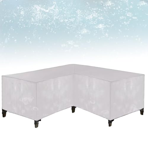 Strapazierfähige, wasserdichte Abdeckung für Möbel, Stuhl, 210 x 270 x 90 cm, Oxford-Gewebe, L-Form, Gartenmöbelabdeckung für Ecksofa mit Lüftungsschlitzen von Generisch