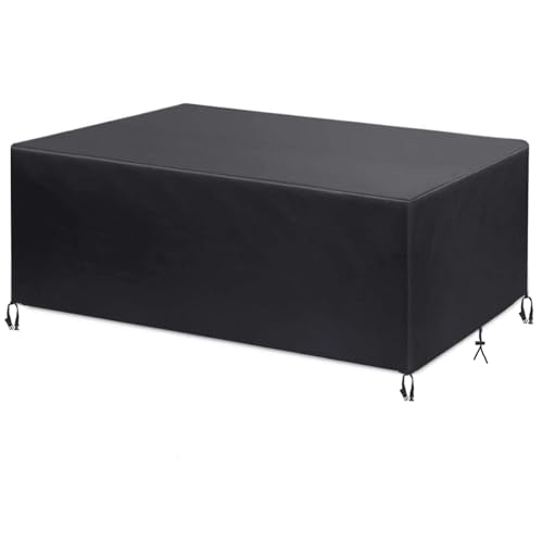 Strapazierfähige, wasserdichte Gartenmöbelabdeckung, 255 x 235 x 55 cm, winddicht und UV-Schutz, Oxford-Rattan-Set für den Außenbereich, Terrassentisch, Schwarz Strapazierfähige, wasserdichte Gartenmöbelabdeckung, 255 x 235 x 55 cm, winddicht und UV-Schutz, Oxford-Rattan-Set für den Außenbereich, Terrassentisch, Schwarz von Generisch