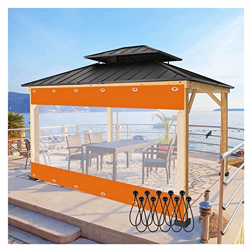 Strapazierfähige, wasserdichte Outdoor-Vorhänge, transparent, PVC, winddicht, Seitenwände für Pavillon und Garage, anpassbar, wetterfest, 6 x 2,7 m Strapazierfähige, wasserdichte Outdoor-Vorhänge, transparent, PVC, winddicht, Seitenwände für Pavillon und Garage, anpassbar, wetterfest, 6 x 2,7 m von Generisch