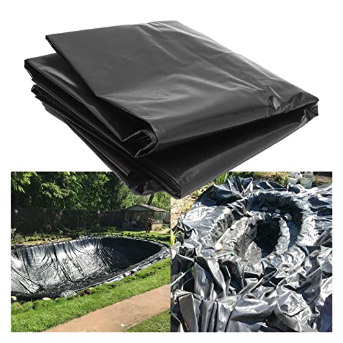 Strapazierfähige 1 mm HDPE-Teichfolie, wasserdicht, Fischteichschutz, Gartenbrunnen und Wassergartenfolie (schwarz, Größe: 4 x 10 m) von Generisch