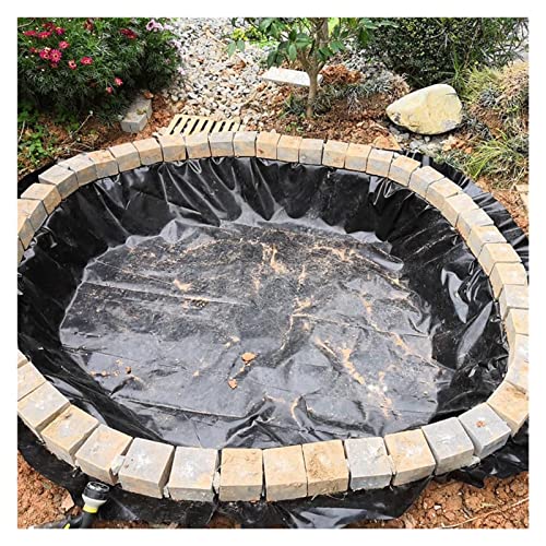 Strapazierfähige 12 schwarze HDPE Teichfolie - Flexible verstärkte wasserdichte Folie für Gartenteiche 66 (5 x 15 m) von Generisch