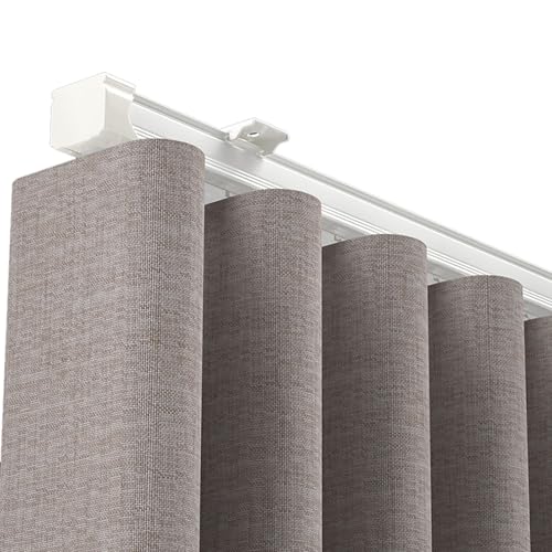 Strapazierfähige Aluminium-Wellen-Gardinenstange mit Kreuzverschluss für Lichtblock-Wand-/Deckenmontage, ideal für Büros von Generisch