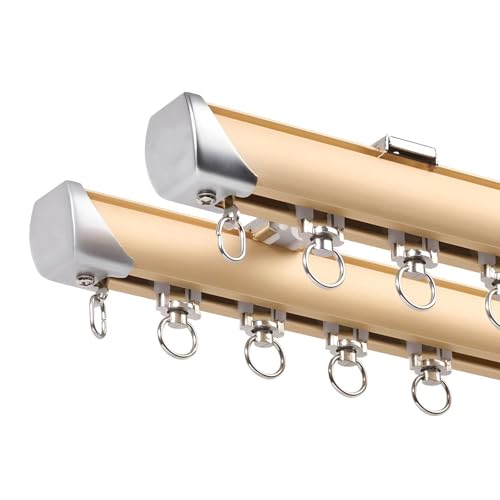 Strapazierfähige Doppelschienen-Vorhangschiene, Raumteiler, Schiebedeckenschiene für Vorhänge, Decken- oder Wandmontage, Aluminium, Sichtschutzvorhangschiene für Wohnzimmer Strapazierfähige Doppelschienen-Vorhangschiene, Raumteiler, Schiebedeckenschiene für Vorhänge, Decken- oder Wandmontage, Aluminium, Sichtschutzvorhangschiene für Wohnzimmer von Generisch