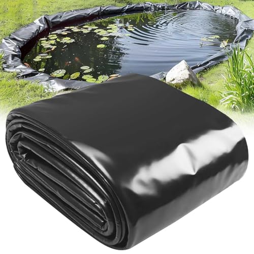 Strapazierfähige HDPE-Teichfolie für Wasserfälle, Fischteiche und Gartenbrunnen, schwarze Membran 0,12 mm, Größen 1 x 8 m bis 10 x 12 m (3 x 3 m) von Generisch